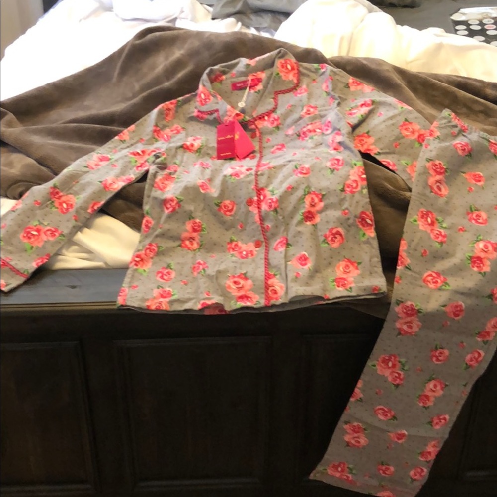 Rose flannel pajamas